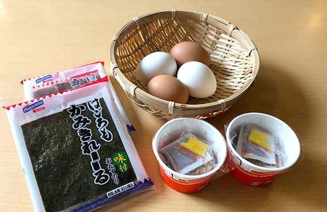 温泉卵&生卵&焼きのり&納豆